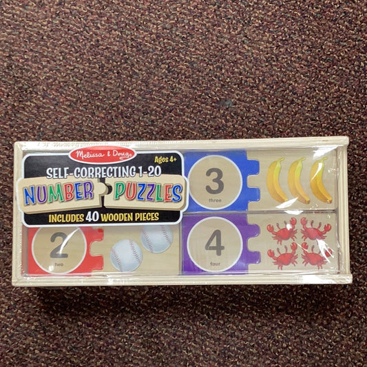 Self-correcting 1-20 number puzzle