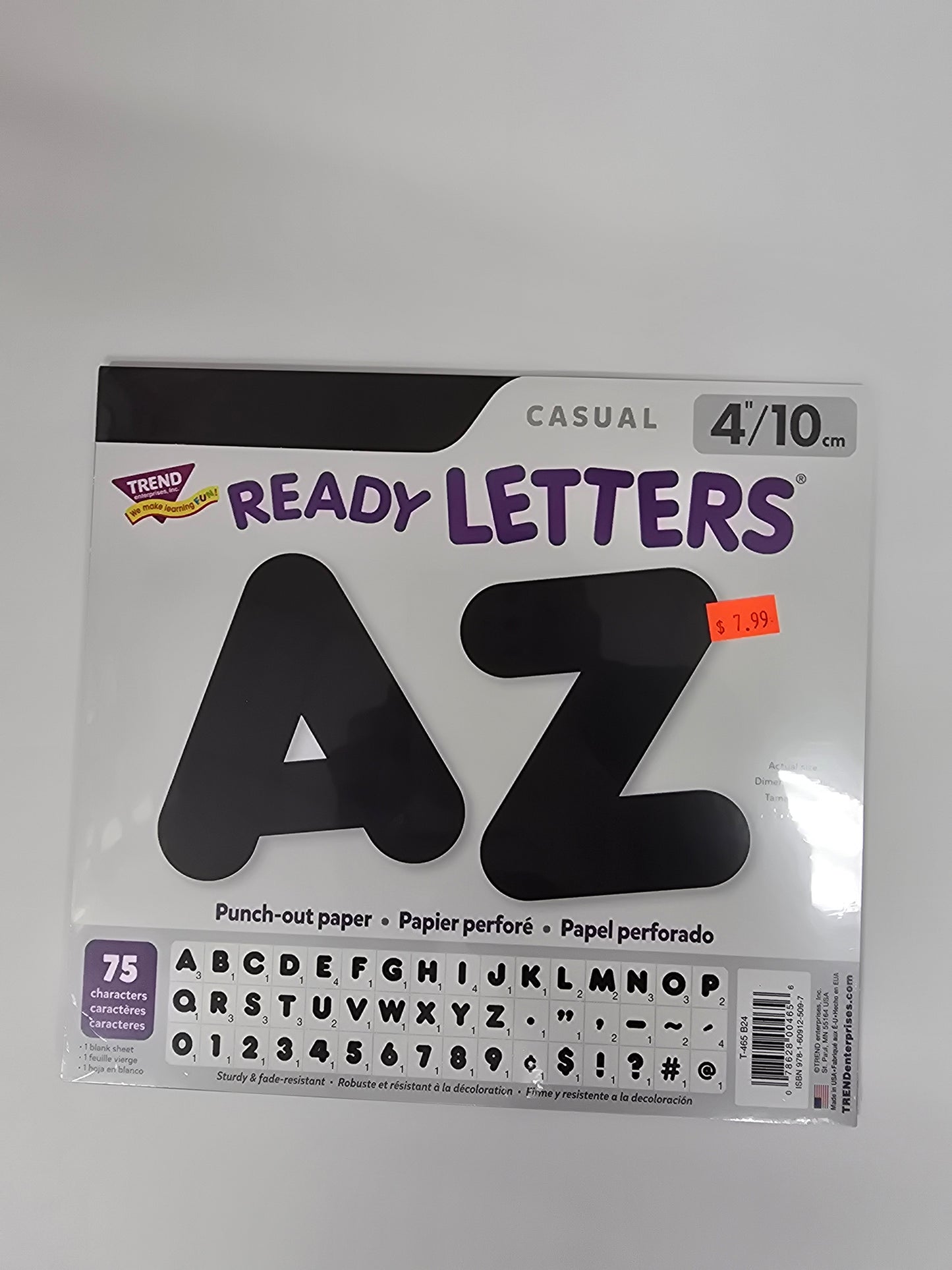 Ready Letters 4" Black Upper/Lower Case.