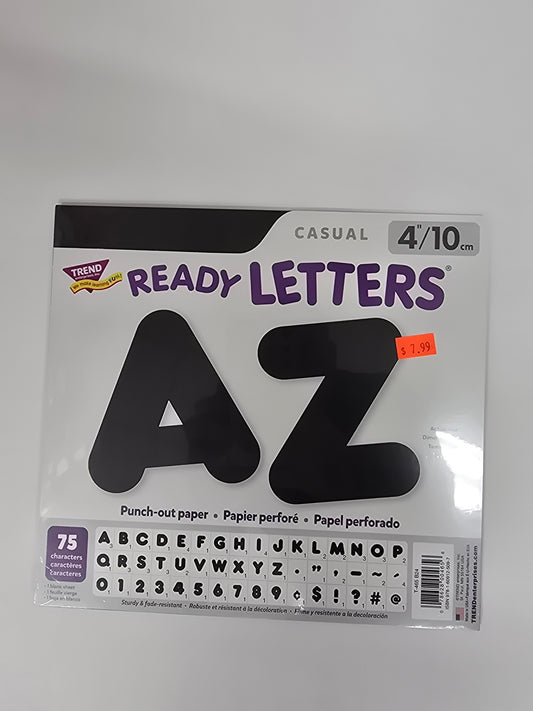 Ready Letters 4" Black Upper/Lower Case.