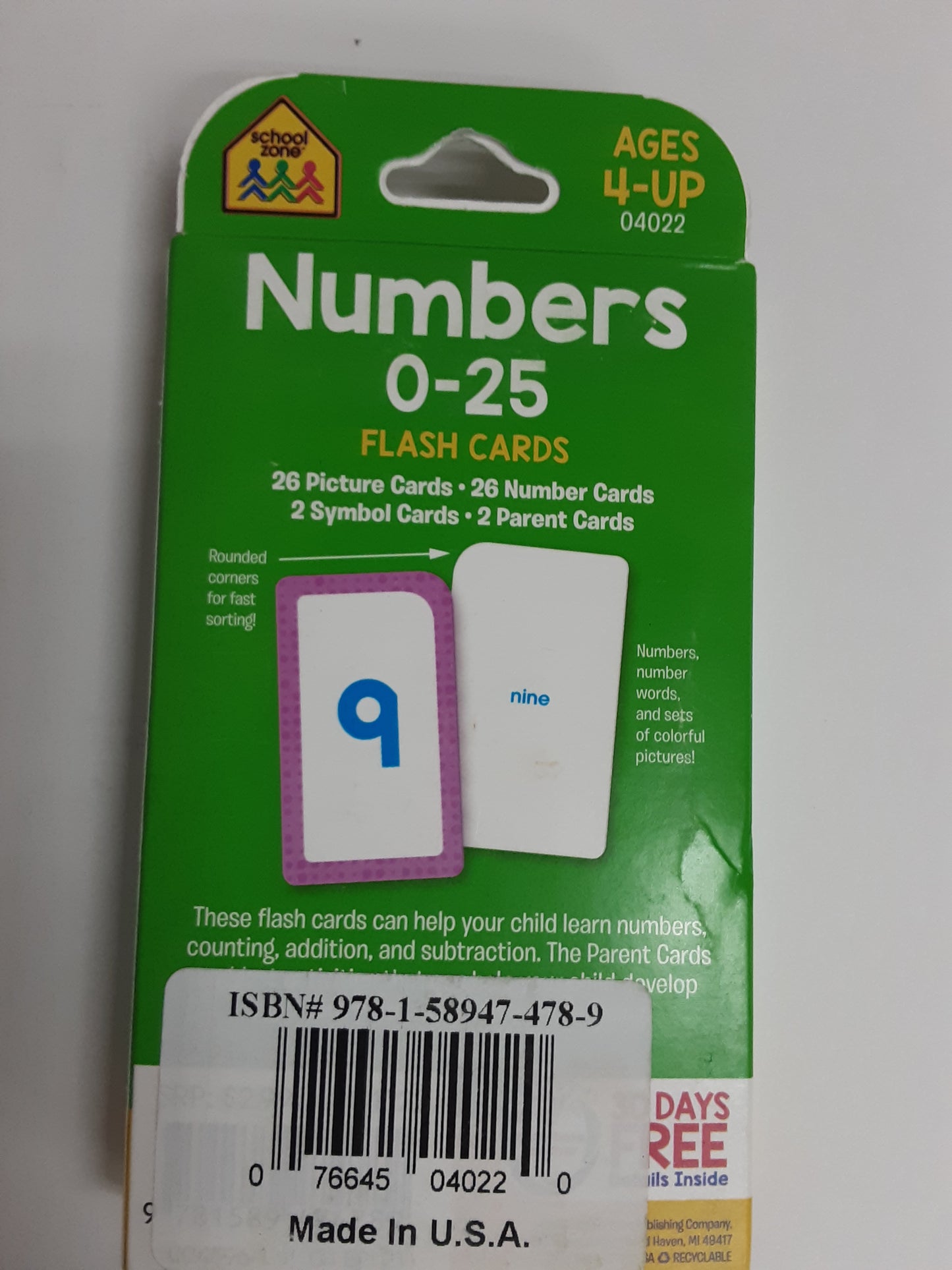 Number Flashcards 0-25