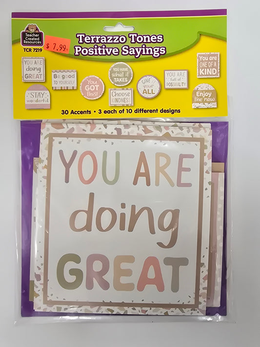 Terrazzo Tones Positive Sayings. Accents