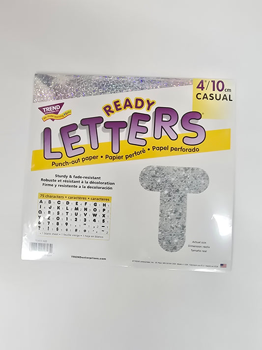 Ready Letters Sparkle  Silver 4"