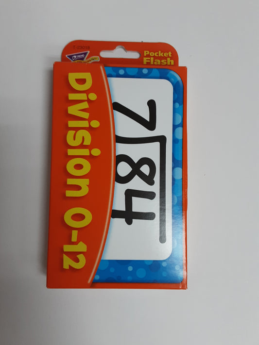 Division flashcards 0 through 12