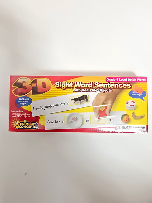 3-D Sight Word Sentences With Real Objects Grade 1