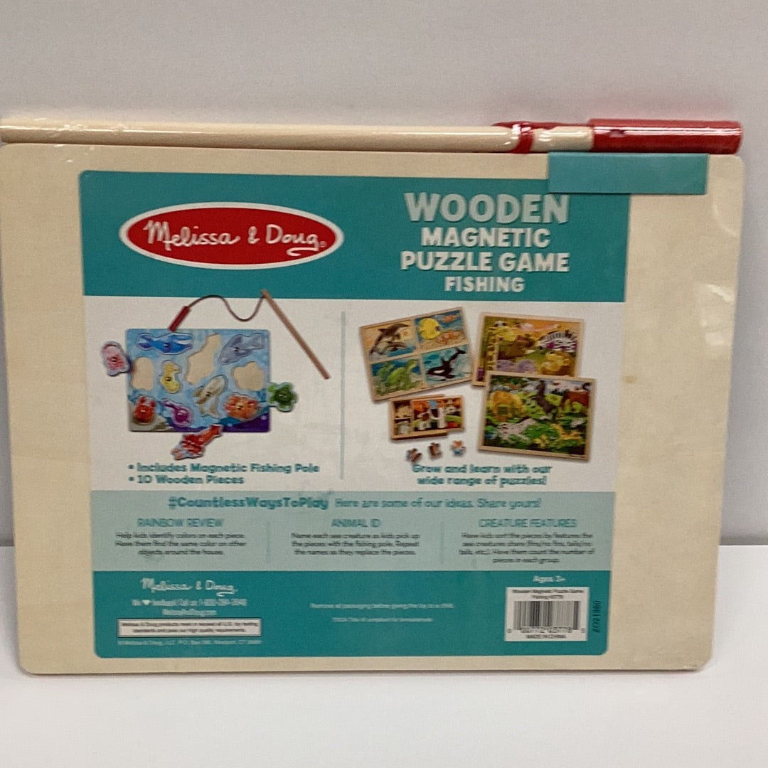 Melissa & Doug Magnetic Wooden Fishing Game With Magnetic Fishing