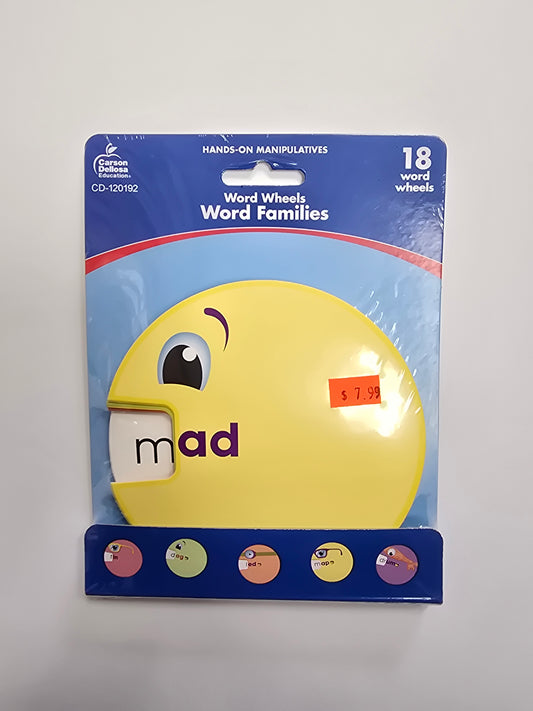 EZ-Spin hands-on manipulatives Word Famlies. 18pcs