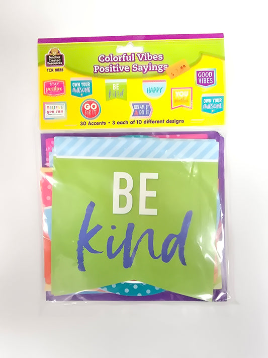 Colorful Vibes Positive Sayings. Accent